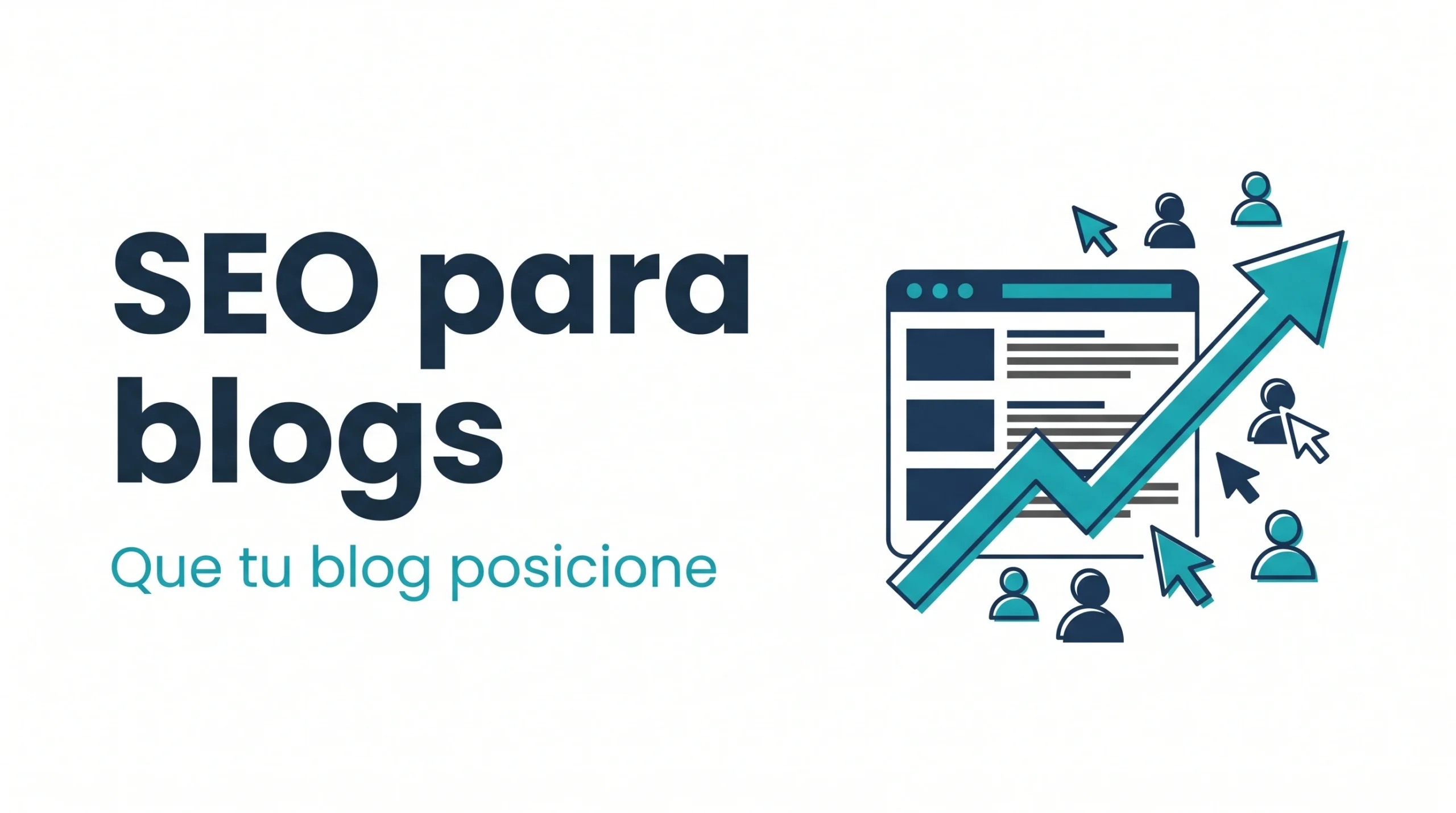 SEO para blogs: cómo hacer que tu blog posicione — ilustración de un blog que atrae visitas con flecha de crecimiento — AMDT