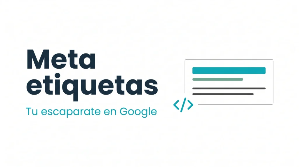 Meta etiquetas en SEO: tu escaparate en Google — resultado de búsqueda con título y meta descripción — AMDT